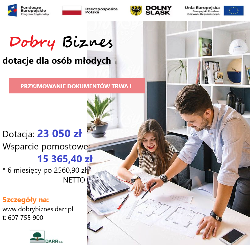 baner - projekt "dobry biznes" - dotacje dla osób młodych