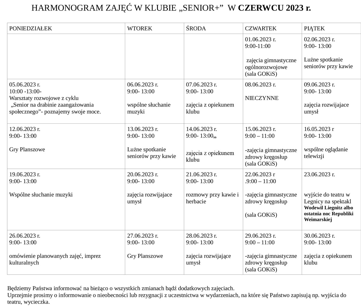 harmonogram