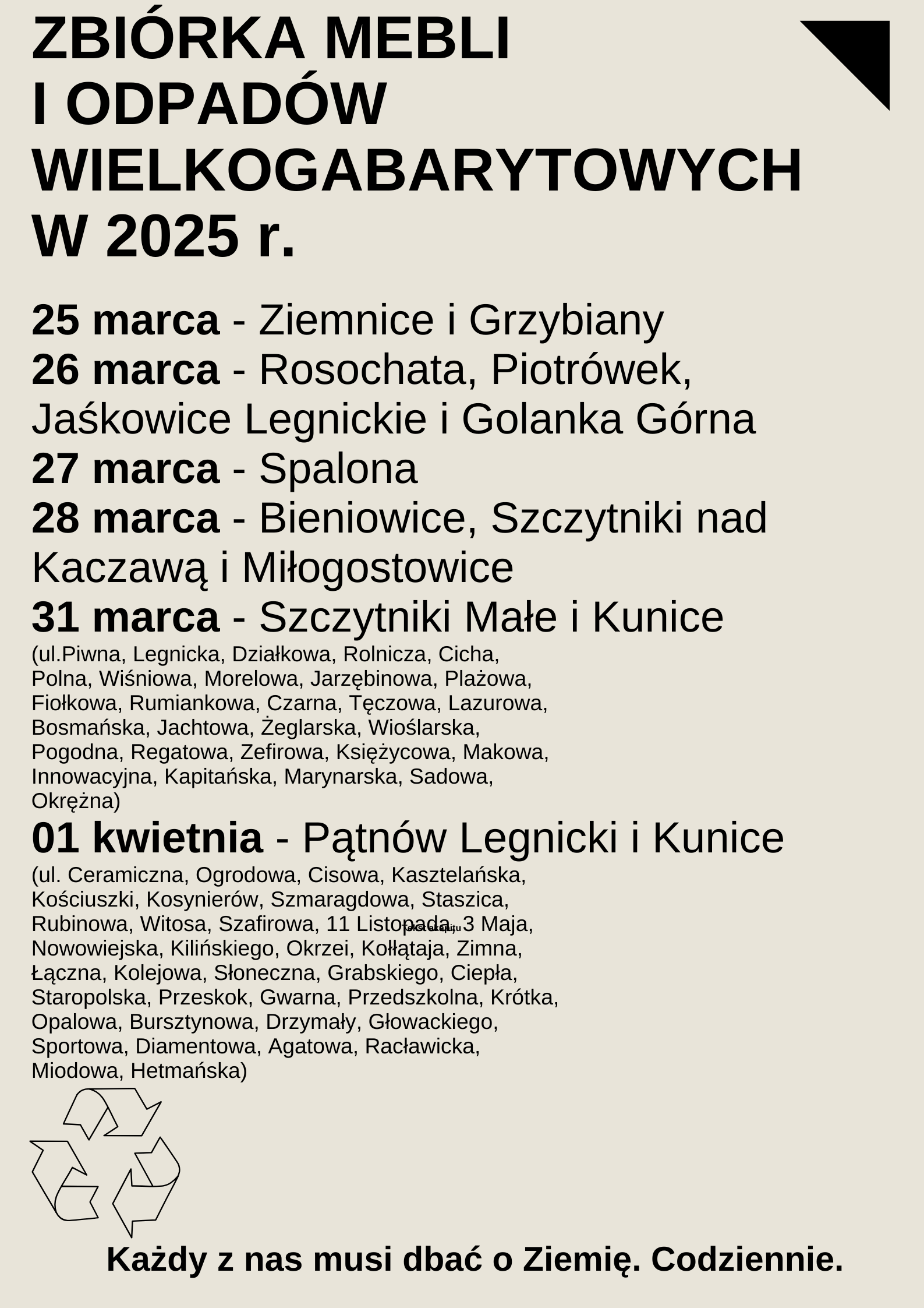 Plakat - zbiórka mebli w 2025 r.