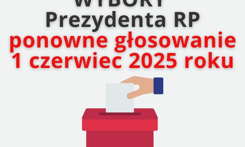 Napis: "Wybory Prezydenta RP, ponowne głosowanie