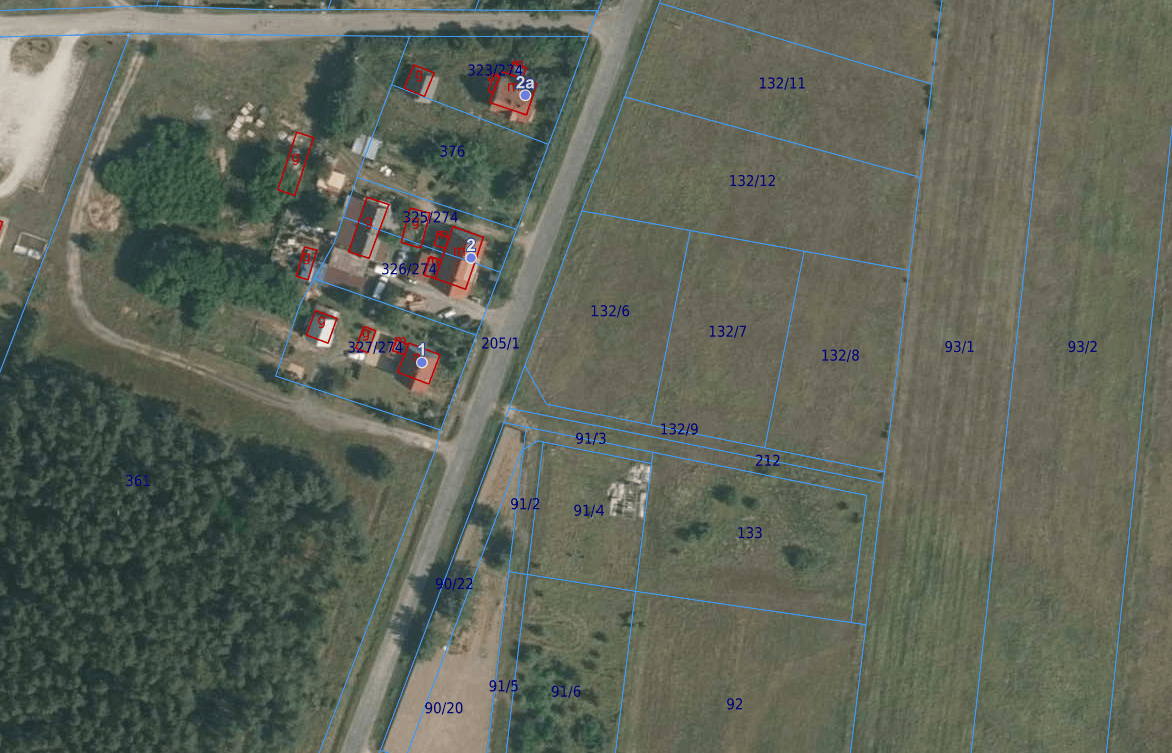 Mapa - pierwszy przetarg ustny - obręb 133 Miłogostowice