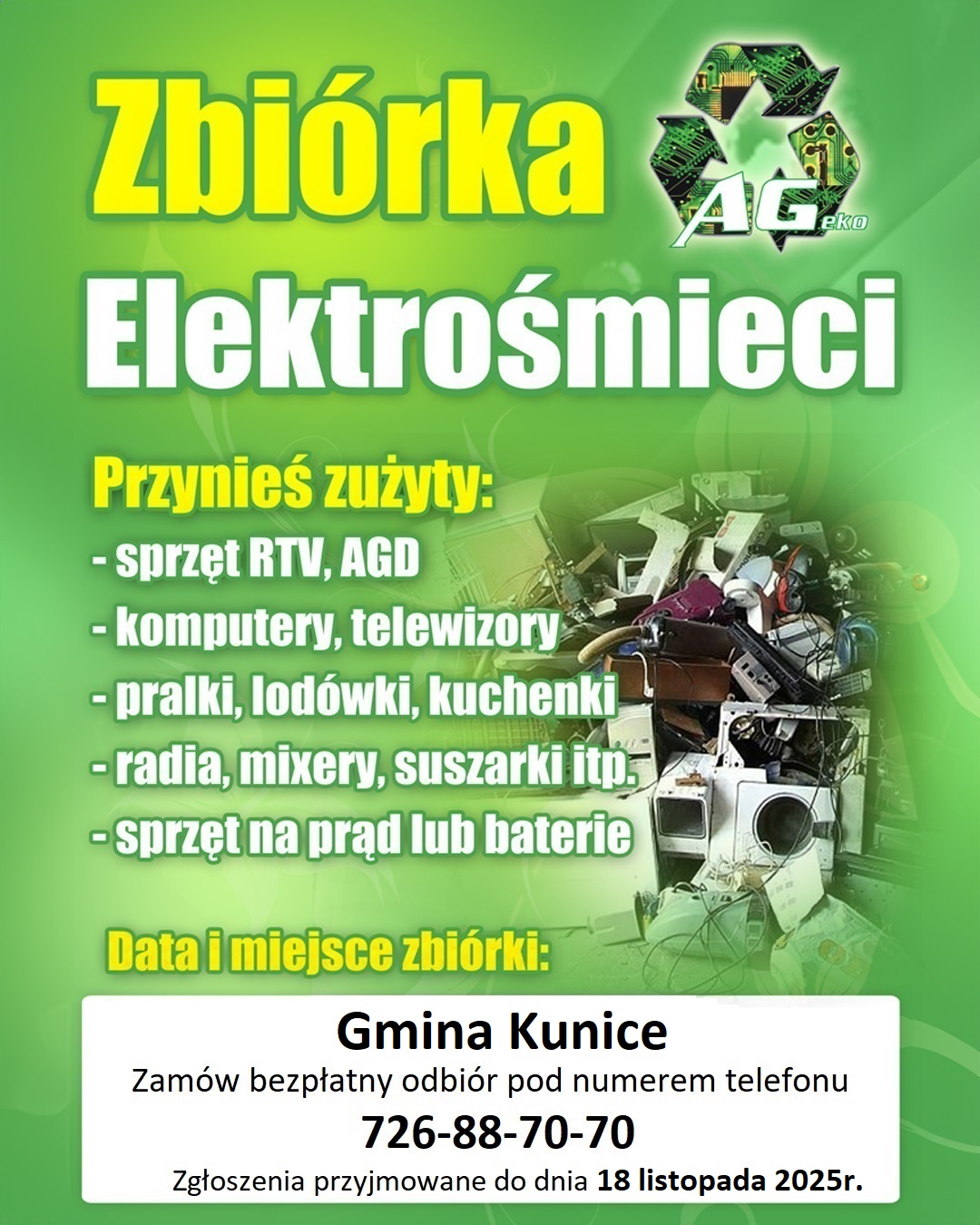 Zbiórka Elektrośmieci - plakat