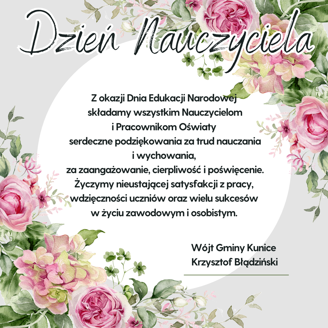 Życzenia z okazji Dnia Edukacji Narodowej