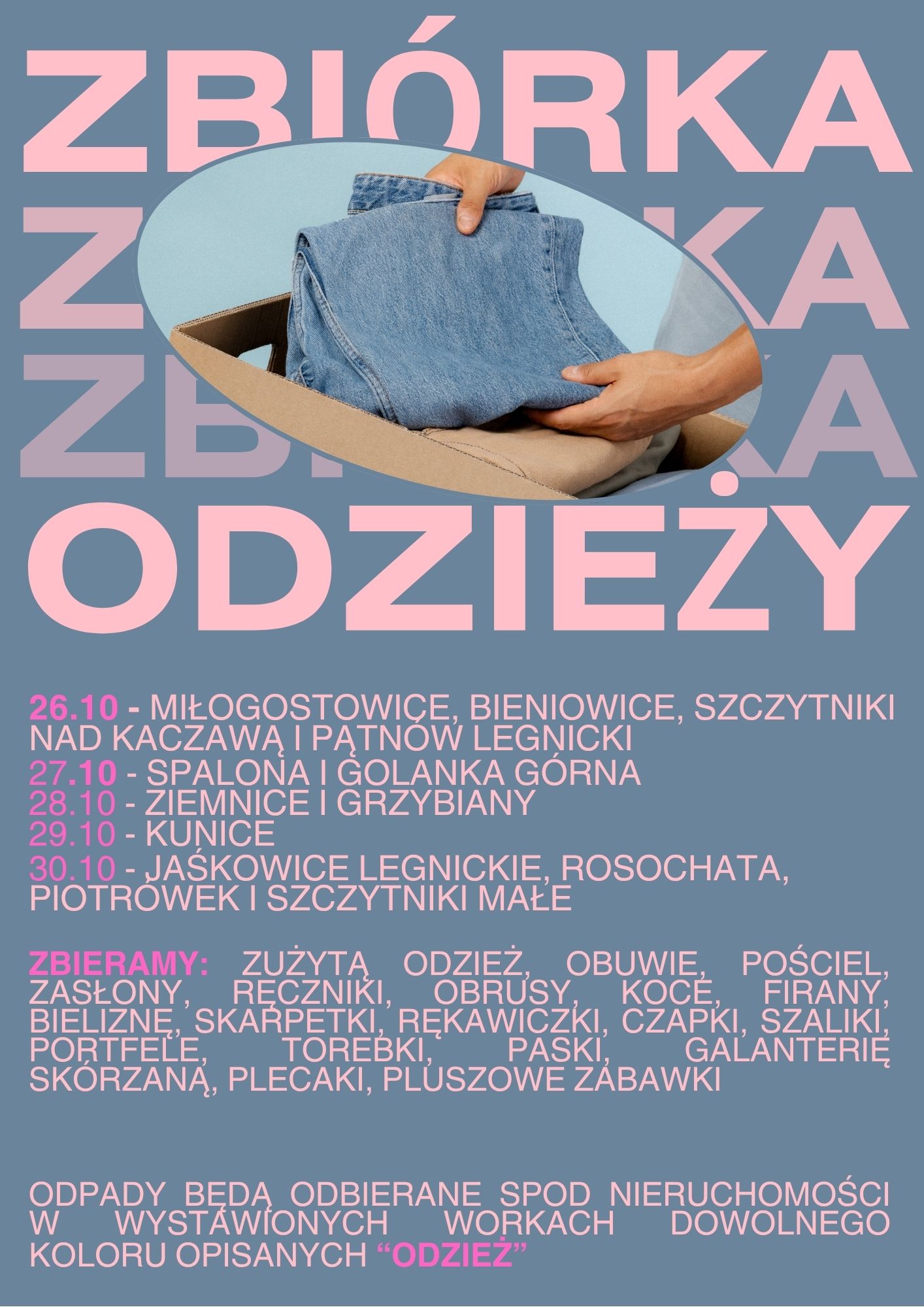 Zbiórka odzieży - plakat