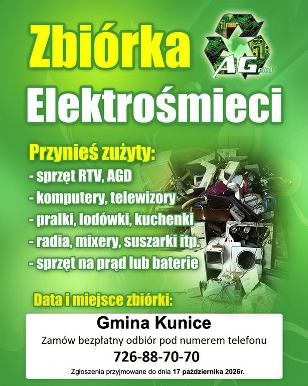 Plakat - zbiórka elektrośmieci