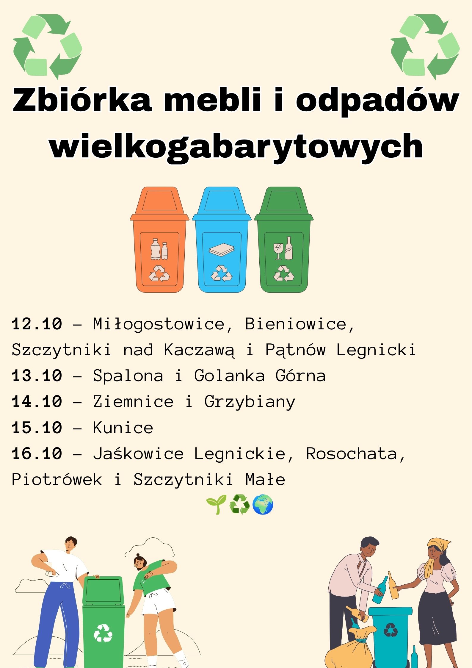 Plakat, zbiórka mebli